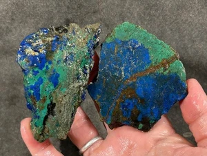 Morenci Mine Azurite Malachite Rough *2 pieces (stabilized) - Arizona! - Picture 1 of 12