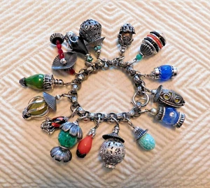 VTG. 1950's SIGNED NAPIER CHINESE LANTERN CHARM BRACELET from NAPIER BOOK PG. 39 - Picture 1 of 14