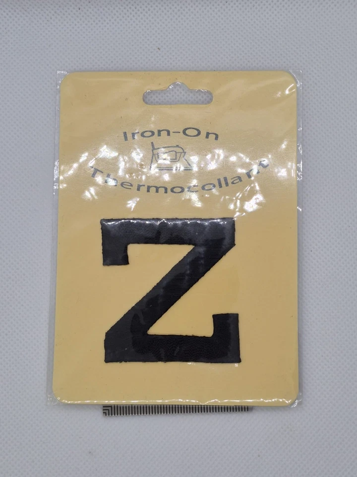 BLACK SCRIPT 2" LETTER Z Iron On Patch Embroidered - Image 1 of 1