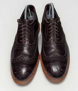 USA Allen Edmonds McTavish Wing Tip Shoes Brogue Dark Brown Leather Sz 7 E- EUC - Picture 1 of 6