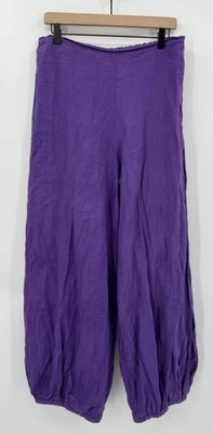 Bryn Walker Pants Womens Large Purple Lantern Parachute Wide Linen Lagenlook - Image 1 of 4