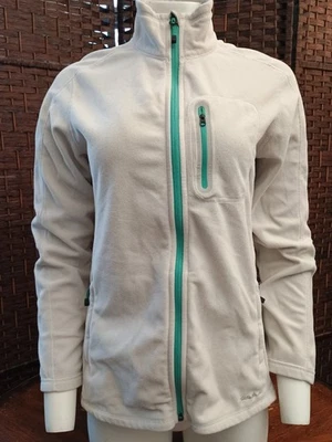 Chaqueta Eddie Bauer para mujer talla L polar First Ascent cremallera completa blanca y verde azulado al aire libre Foto 1 de 4