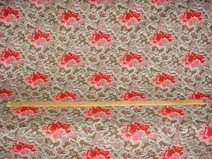 2-5/8 Jahre Aditya Birla Clara rot geblümt schön bedruckt Leinen Polsterstoff - Bild 1 von 4