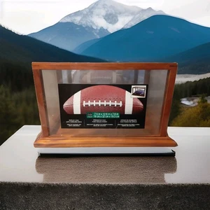 New Wood Display Case w/ Mirrored Back Football-Collectibles 7.5"x 12.6"x 7.6" - Picture 1 of 4