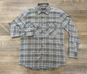 Camicia di flanella manica lunga Unknown Industries IZZY uomo L grigia a quadri con bottoni - Foto 1 di 8