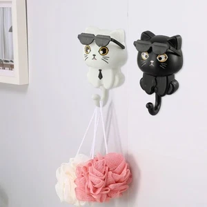 Set of 2 Playful Cat Hooks with Sunglasses for Organizing Essentials at Home - Bild 1 von 12