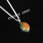 Ethiopian Oval Gemstone Pendant Natural oval pendant Weal Opal pendant PD 4141