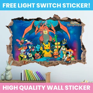 PEGATINA DE PARED POKEMON AGUJERO EN PARED DECORACIÓN PERSONALIZADA NIÑOS DECORACIÓN DORMITORIO - Imagen 1 de 4