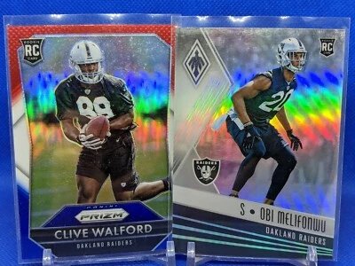 Clive Walford 2015 Panini Prizm RWB Rookie + Obi Melifonwu 2017 Phoenix Raiders - Image 1 of 2