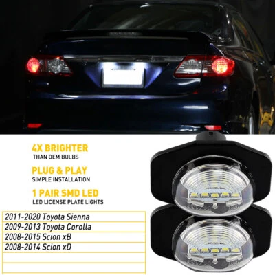Для 2009-2013 6000K Corolla Toyota 18-SMD LED номерной знак белый свет лампы - Изображение 1 из 4