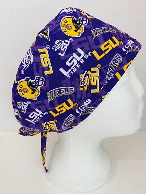 surgical /medical cap tieback style : LSU TIGERS - Image 1 of 4