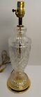 Vintage Table Lamp Cut Glass Lead Crystal Glass Tested Works