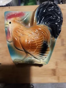 Vintage Royal Copley Rooster Ceramic Wall Pocket Planter Vase 5" Cottagecore - Picture 1 of 3