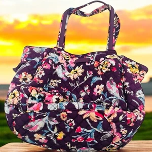 Vera Bradley Floral Quilted Indiana Rose Double Handled Tote Bag Satchel EUC - Picture 1 of 15