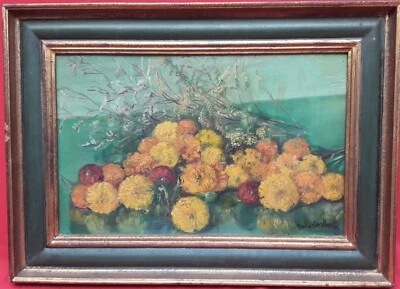 Bodegón de flores, oleo sobre tabla, Ballestir Martín, primera mitad del siglo X - Imagen 1 de 4