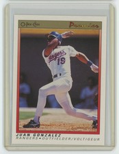 1991 O-Pee-Chee Premier Juan Gonzalez . Texas Rangers #54