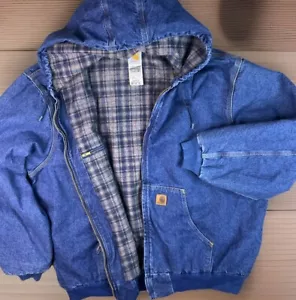 Chaqueta vaquera vintage Carhartt J139 DST de mezclilla con capucha manta lo antes posible Rocky años 90 talla 3XL - Imagen 1 de 10
