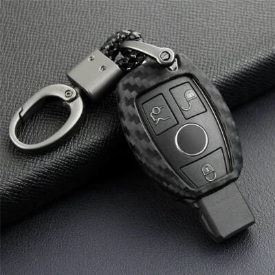Carbon Fiber Car Key Fob Cover Case Holder Protector Shell For Mercedes Benz - Image 1 of 4
