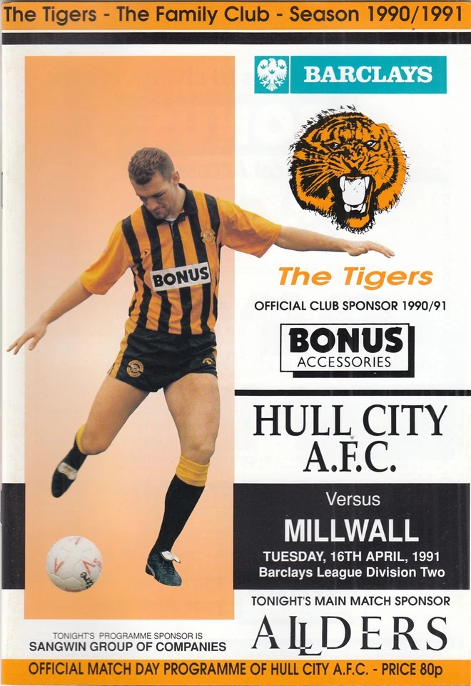 Hull City v Millwall 1990/1 (16 Apr) - Image 1 of 1