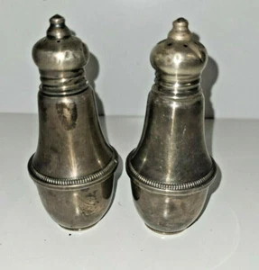 Sterling Silver salt Duchin Creation 4 1/4" Pepper Shakers Weighted glass lined - Picture 1 of 7
