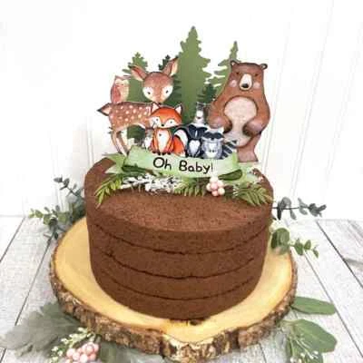 Topper de pastel de bosque, adorno de pastel de animales del bosque, baby shower de bosque Foto 1 de 4