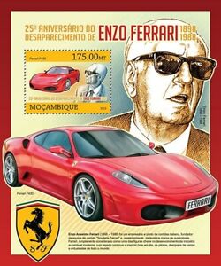 ENZO FERRARI & Ferrari F430 (Type F131) Sports Car Stamp Sheet (2013 Mozambique)