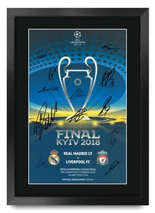 Póster aficionado al fútbol americano del programa final de la Liga de Campeones del Real Madrid 2018 enmarcado A3 - Imagen 1 de 7