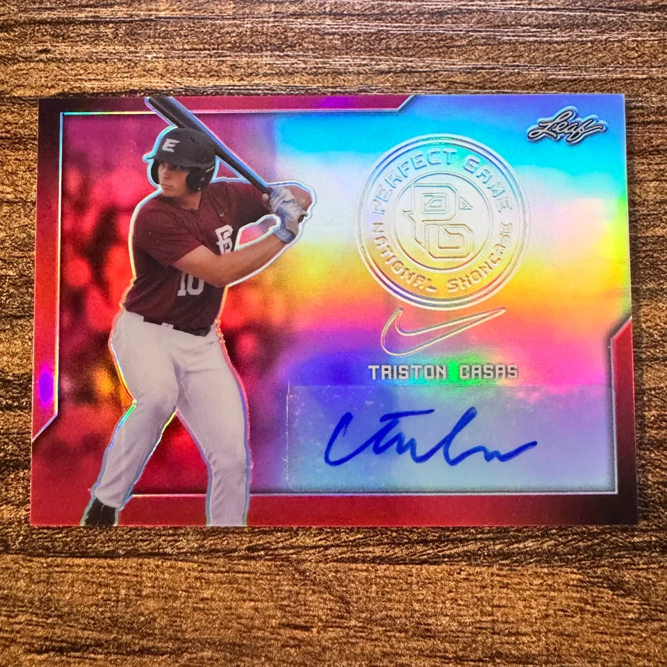 2017 Leaf Perfect Game Triston Casas #BA-TC1 National Showcase Red Auto #1/5 BOS - Image 1 of 2