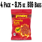 Chicago's Vitner's Sizzlin Hot Cheese Crunchy Kurls - 4 Pack - BIG BAGS 8.75 oz