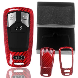 Auto Schlüssel Hülle CARBON OPTIK Rot für AUDI A3 A4 A5 A6 A7 TT Q2 Q5 Q7 A8 Q8 - Bild 1 von 8