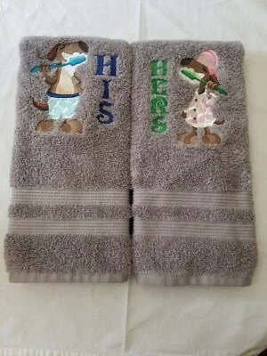 Juego de toallas de mano de baño para perro His & Hers regalo Foto 1 de 4