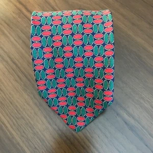 Vintage Brooks Brothers Blue With Green And Red Geometric Cuff Link Pattern USA - Picture 1 of 7