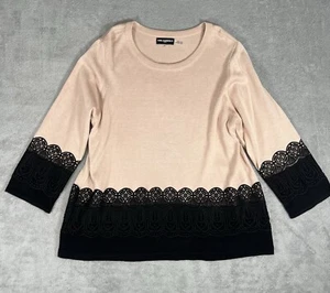 Maglione Karl Lagerfeld donna XL rosa beige girocollo manica lunga - Foto 1 di 8