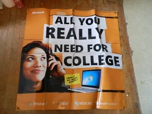 ITHistory (1990s) MICROSOFT BANNER "All You Really Need For College - Picture 1 of 1