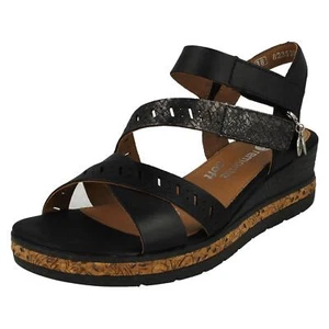 Sandalias informales de tacón de cuña de cuero Remonte 'D3064' para dama - Imagen 1 de 18