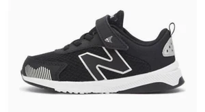 13W New Balance 545 Black White Bungee Strap Sneakers Shoe Boy Girl Children Kid - Picture 1 of 8