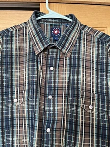 Panhandle Slim Pearl Snap Hemd Herren XL blau braun kariert Langarm Western - Bild 1 von 12