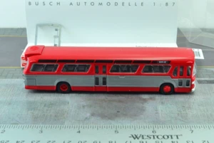 Busch 44501 GMC Fishbowl Red Bus 1:87 HO Scale - Picture 1 of 3