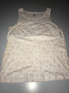 So 20 1/2 Girls White Peace Sign Tank Way Cute for your Little Hippie - Picture 1 of 6