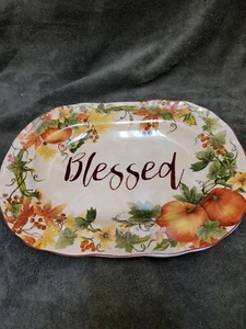 Pumpkin Vine Orange 222 FÜNFTE 14" Platte Thanksgiving - Bild 1 von 5