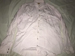 Hugo Boss Orange Men’s Pearl Snap Long Sleeve Shirt Size XXL Pink - Picture 1 of 9