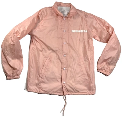 Odd Future OFWGKTA Donut Jacket Pink Pastel Collar Snap Up Skater Windbreaker SM - Image 1 of 4