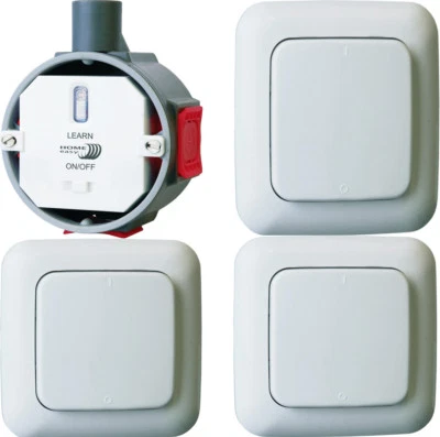 Lichtschalter-Funk-Set Einbauschalter 3 Funk-Wandtaster Smarthome Fernbedienung - Bild 1 von 4