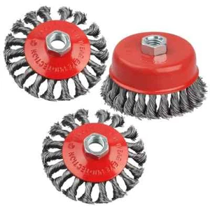 Cepillo de taza de rueda de 4 hilos para amoladora angular paquete de 3 cables anudados trenzados gruesos - Imagen 1 de 5
