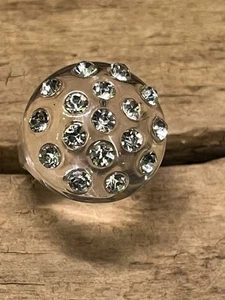 ANILLO VINTAGE LUCITE DIAMANTES DE IMITACIÓN TALLA 7 - Imagen 1 de 6