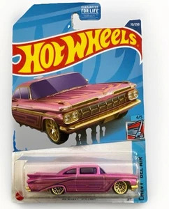 2022 HOT WHEELS 59 CHEVY IMPALA 4/5 CHEVY BEL AIR 70/250 DIECAST PINK - Picture 1 of 3