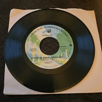 FUNKADELIC One Nation Under A Groove 45 7" FUNK SOUL Record Vinyl Records WB Foto 1 de 4