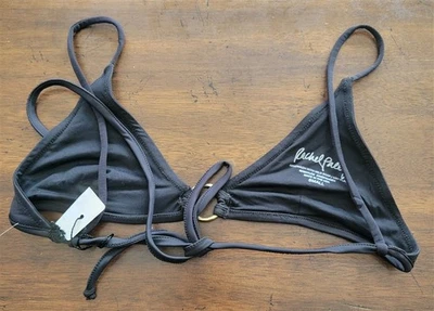 Nuevo con etiquetas Top de natación de bikini negro triángulo anillo Rachel Pally S 122923 Foto 1 de 2