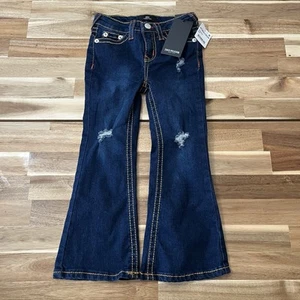True Religion Joey Hi Rise Flare Dark Wash Jeans Little Girls Size 5 NWT - Picture 1 of 13