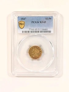 1847 $2.50 Liberty Head Quarter Eagle Gold Coin PCGS XF45 Gold Shield 🛡️ - Picture 1 of 6